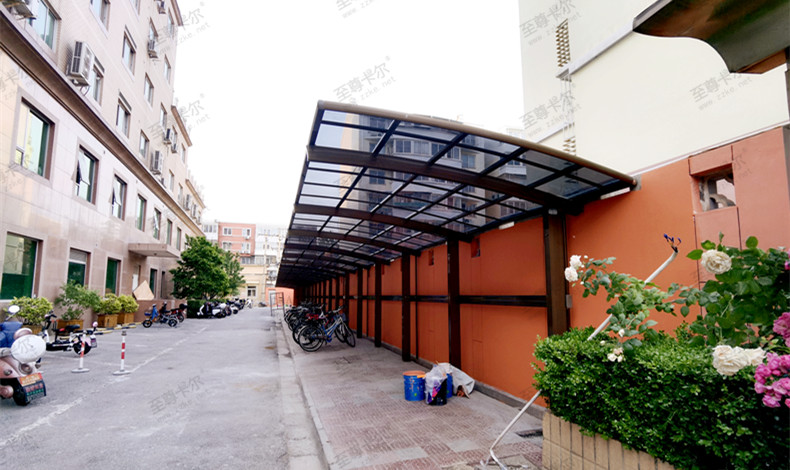 沒有非機動車棚怎么實現安全充電管理？看這些非機動車棚圖片。