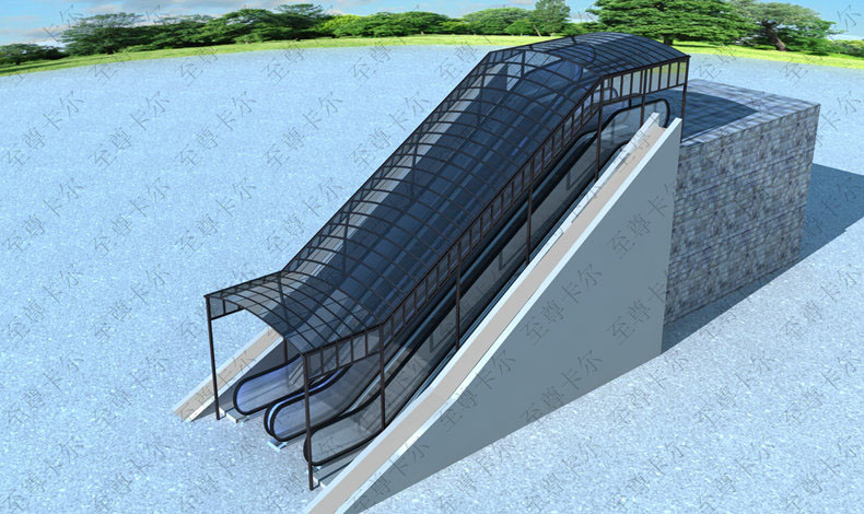 北京雨搭廠家？室外扶梯梯雨棚圖片？