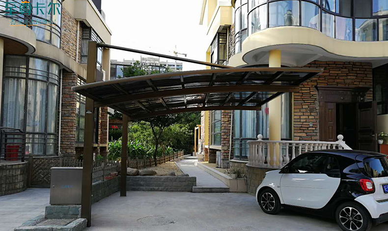 別墅院子車棚圖片？鋁合金車棚圖片大全？