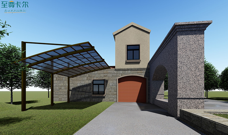 農村自家小院車棚圖片？車子不曬太陽棚子？