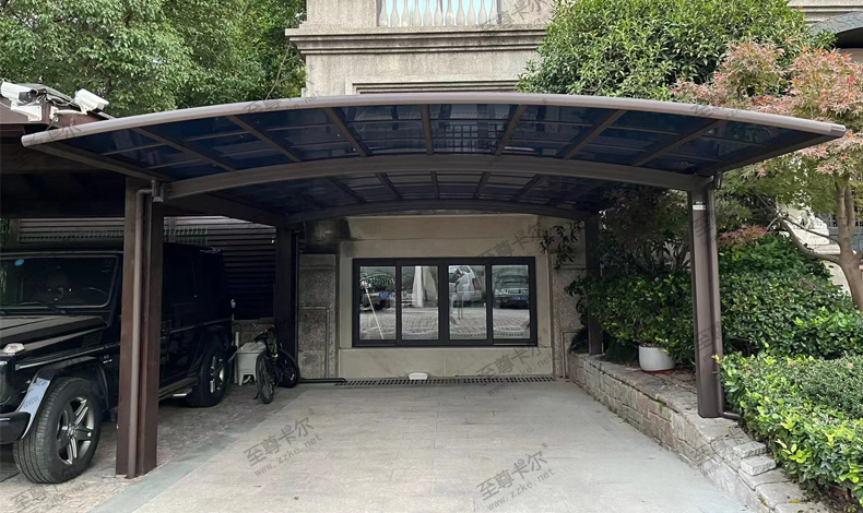 做車棚的廠家？別墅室外停車棚效果圖？